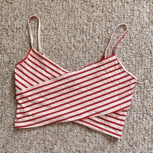 red and white stripe crop top